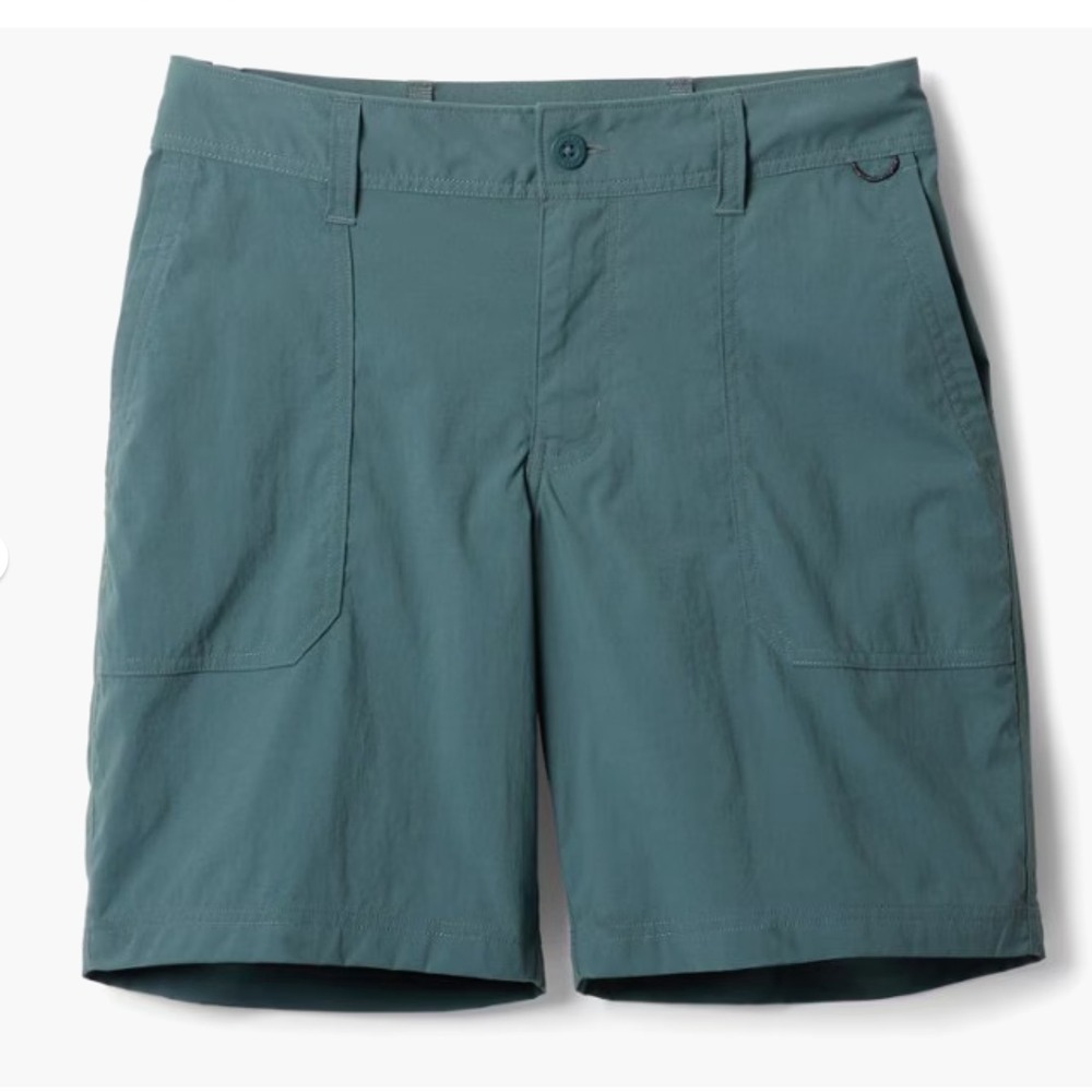 REI‎ Coop Sahara Bermuda Shorts 16 Stone Blue UPF 50 Recycled Nylon Spandex NWT
